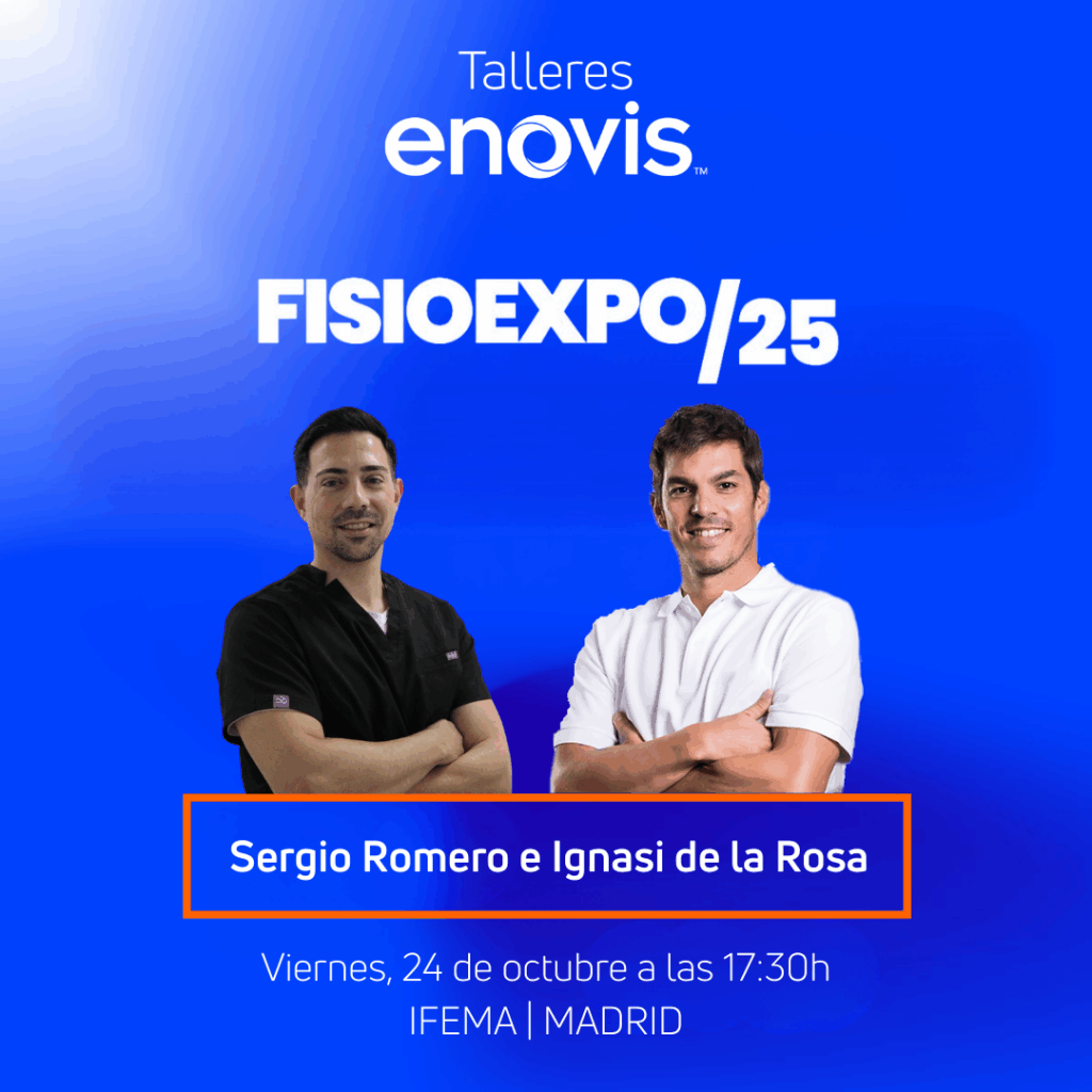 Taller Sergio Romero e Ignasi de la Rosa. Todas las novedades de Enovis están en FisioExpo 2025